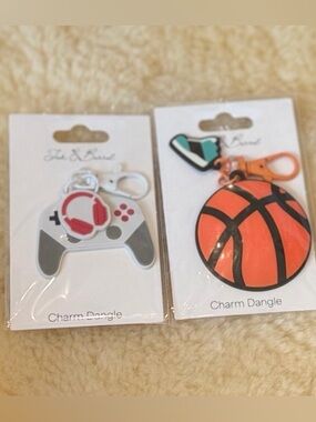 Ink & Barrel Kids Backpack Charm or Keychain Gamer & Basketball Charm Set